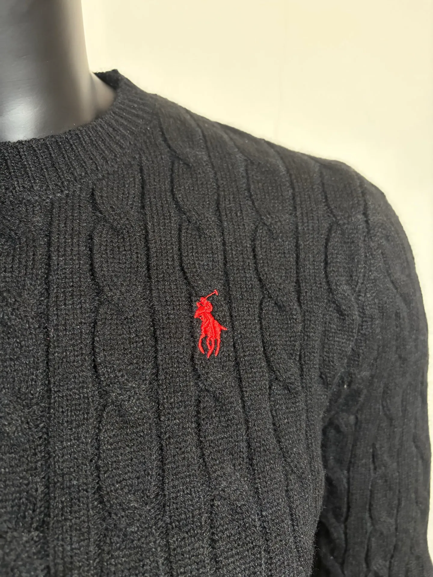 P190 000010 #FF2223 Polo Ralph Lauren solid cable knitted sweater brown Size: S-XXL